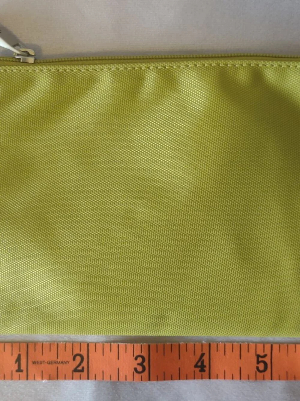 Tumi Zip Pouch Small Toiletry Makeup Zippered Bag Lime Green With Blue Lining